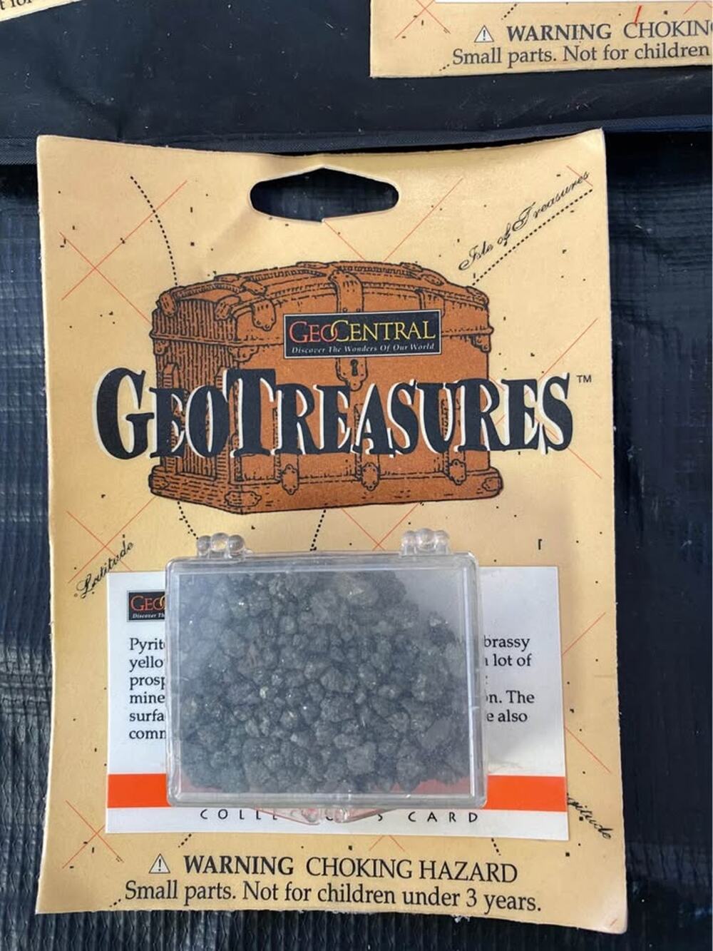 Pyrite specimens with Collectors Card